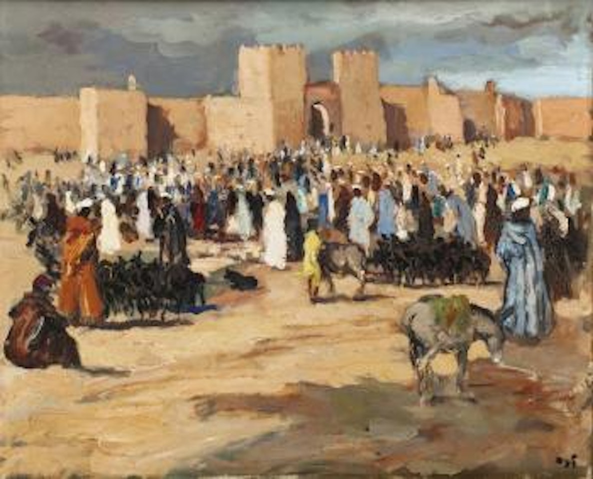 Marché aux chèvres, Maroc by Marcel Dyf