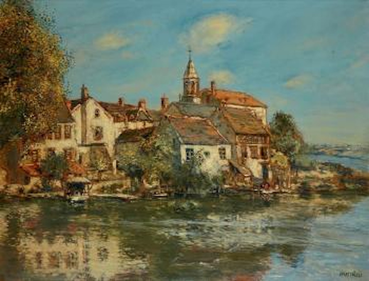 Village au bord de l'Eure by Jean Francois Raffaelli