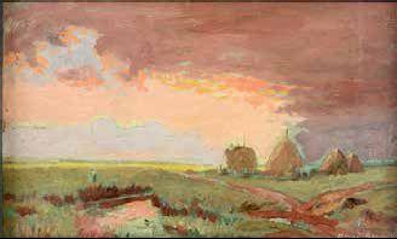 Coucher de soleil sur les champs by Jossif Kratschowski