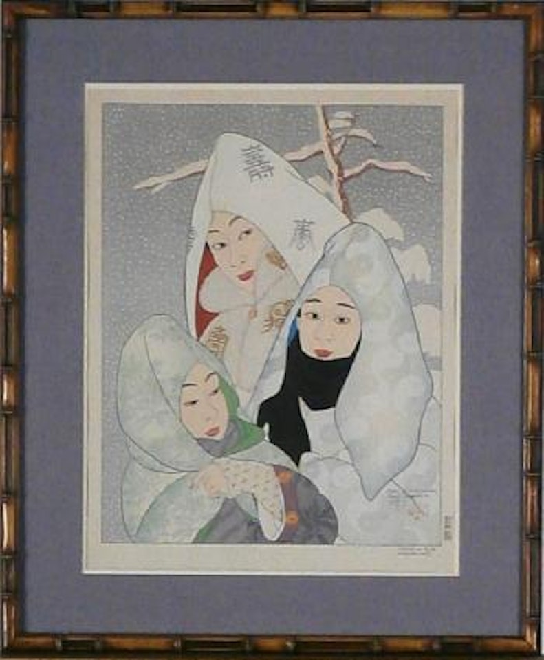 Flocons de neige Pengyong coree by Paul Jacoulet