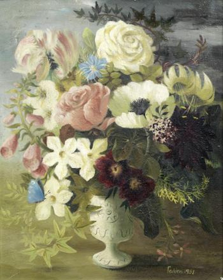Vase of flowers by Mary Fedden