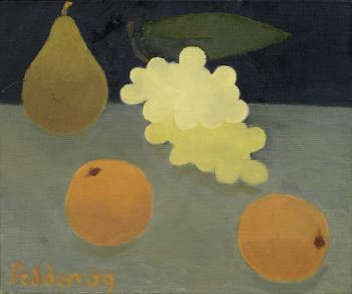 Still life with oranges, pear and grapes by Mary Fedden
