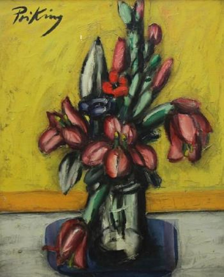 Bouquet de fleurs sur un entablement by Franz Priking
