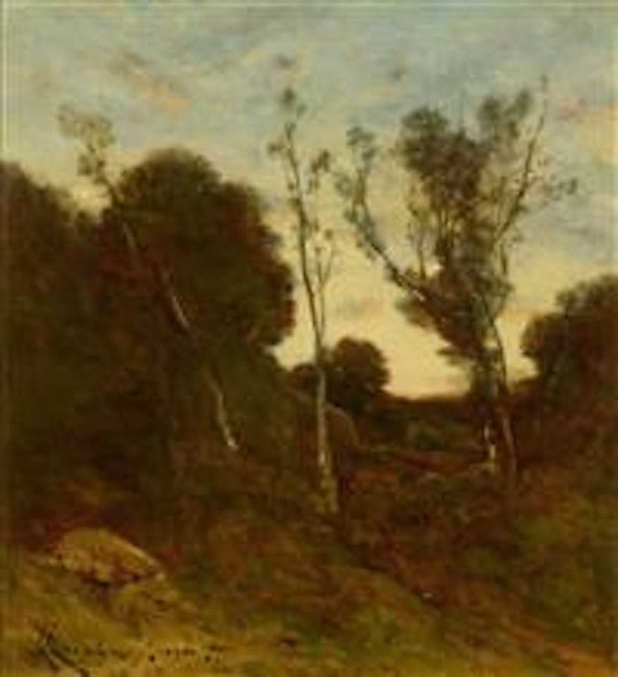 Forest landscape by Henri Harpignies