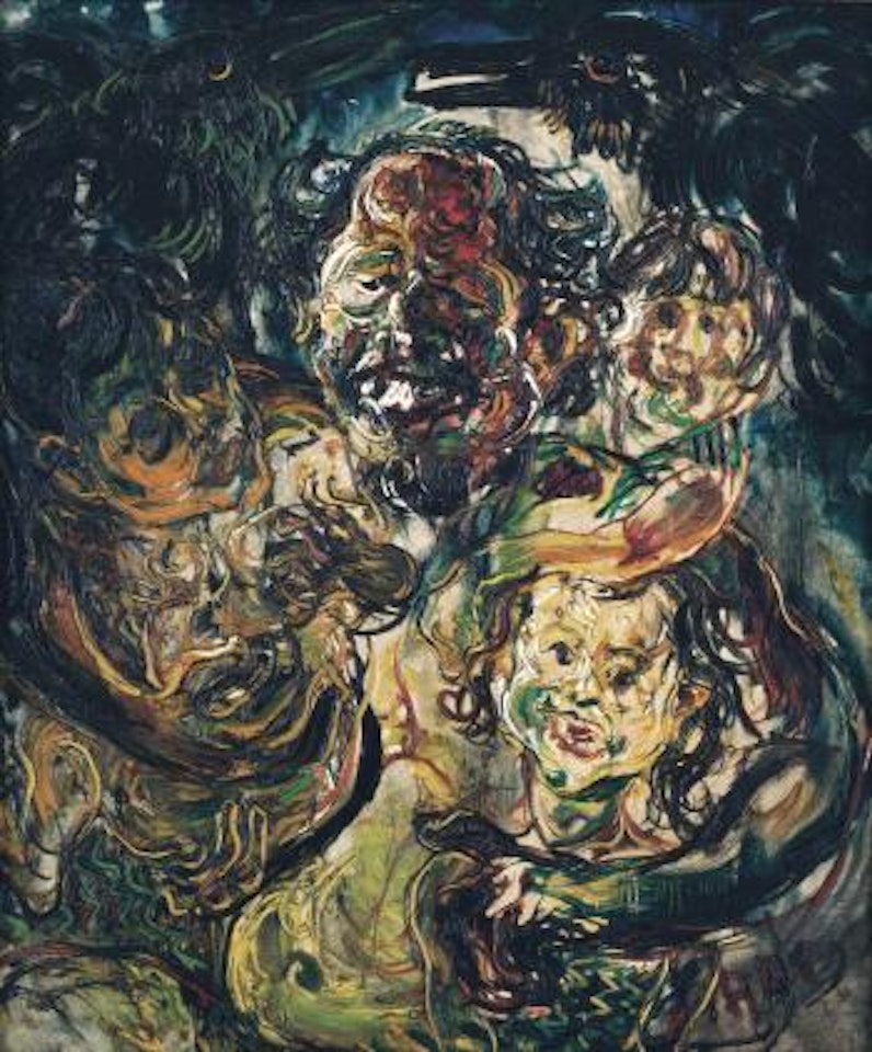 Affandi and Grandchildren by Affandi