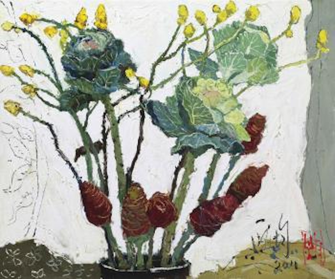 Three Peony by Pang Jiun