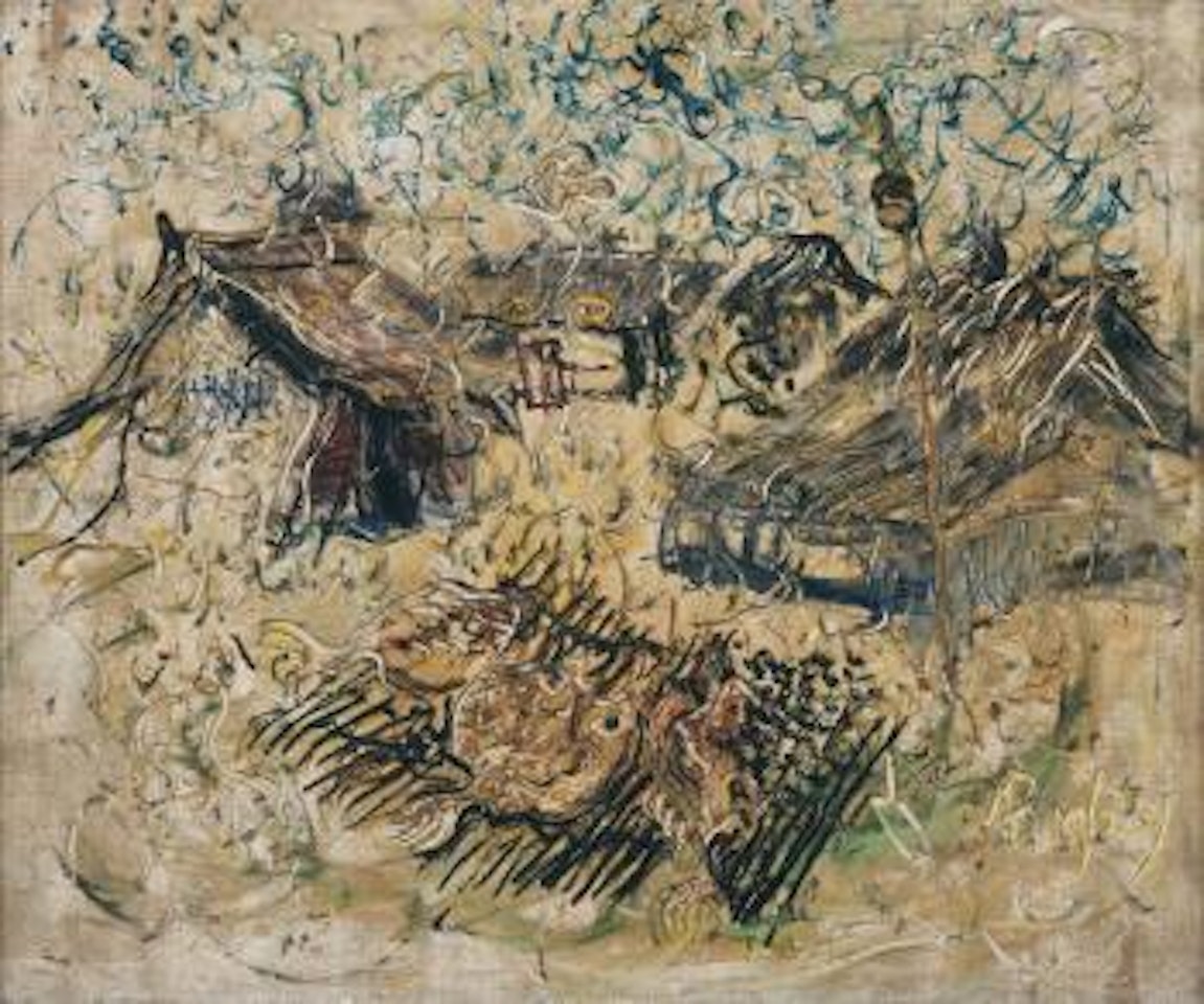 Menjemur Ikan (Drying Salted Fish) by Affandi