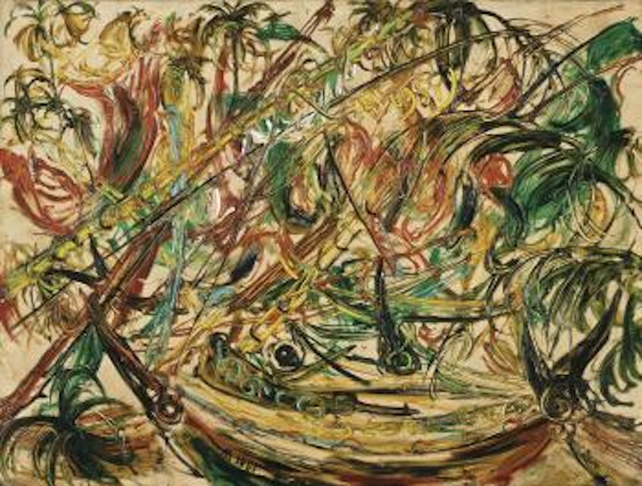 Perahu-Perahu Madura (Boats off Madura Island) by Affandi