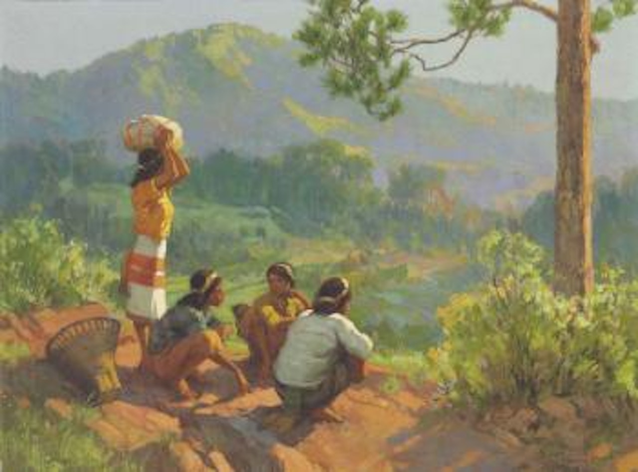 Workers At Rest by Fernando Amorsolo