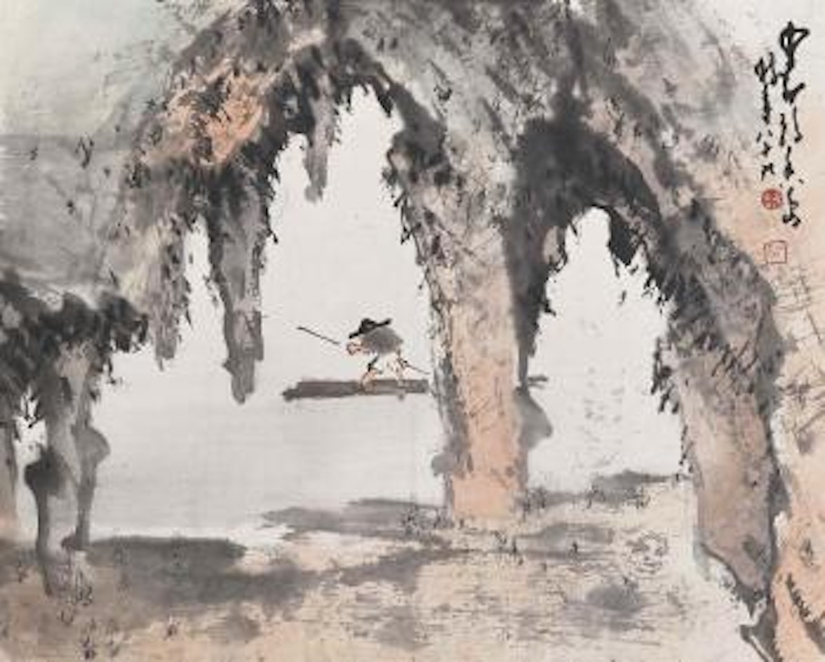 Man rowing Fisherman and Bird by Zhao Shao'ang