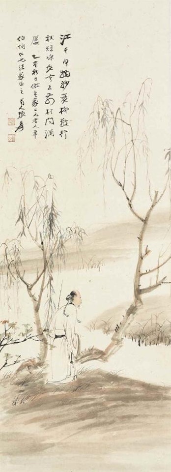 Scholar under Willow by Zhang Daqian