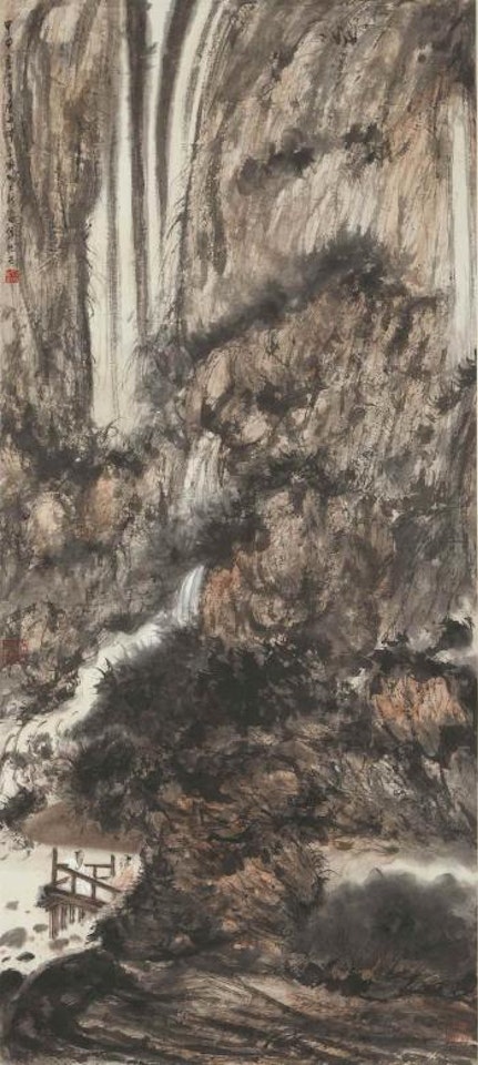 Conversations by the Waterfall by Fu Baoshi