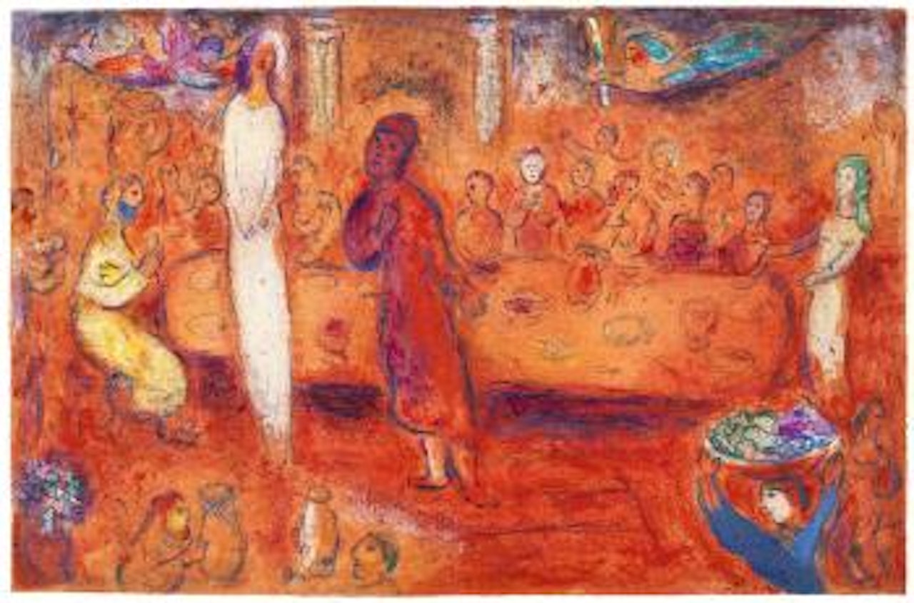 Mégaclès reconnait sa Fille pendant le Festin, from Daphnis et Chloé by Marc Chagall