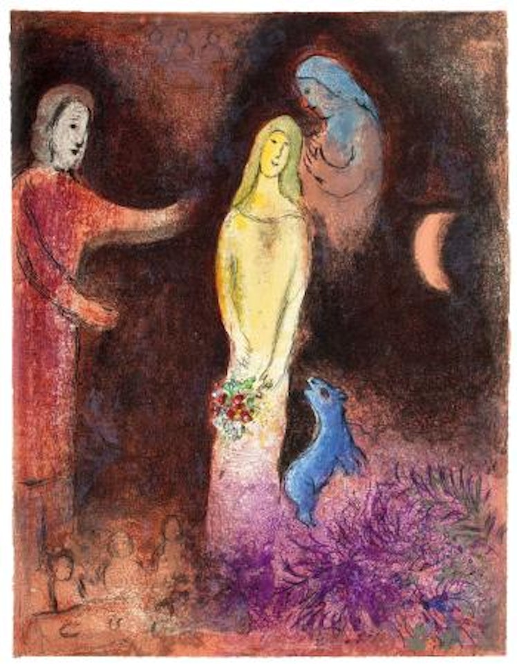 Chloé vêtue et coiffée par Cléariste, from Daphnis et Chloé by Marc Chagall