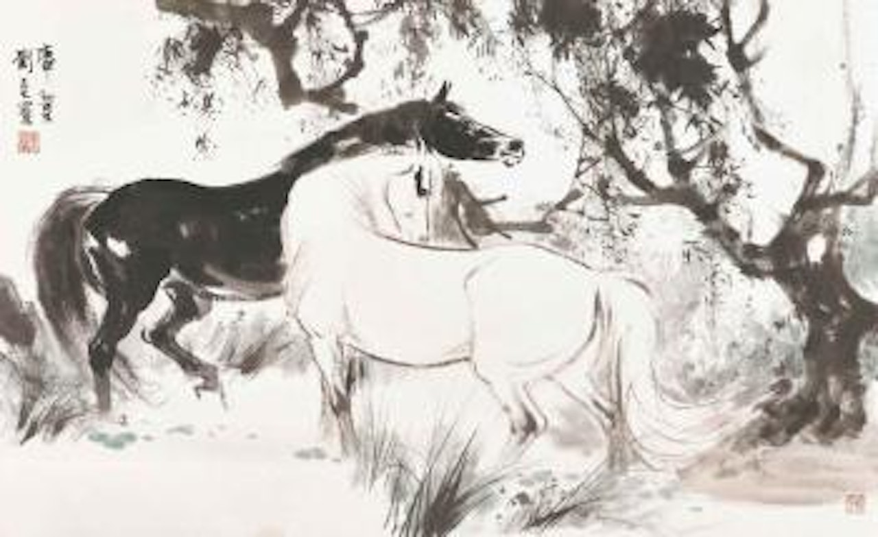 Black and White Horses by Liu Danzhai