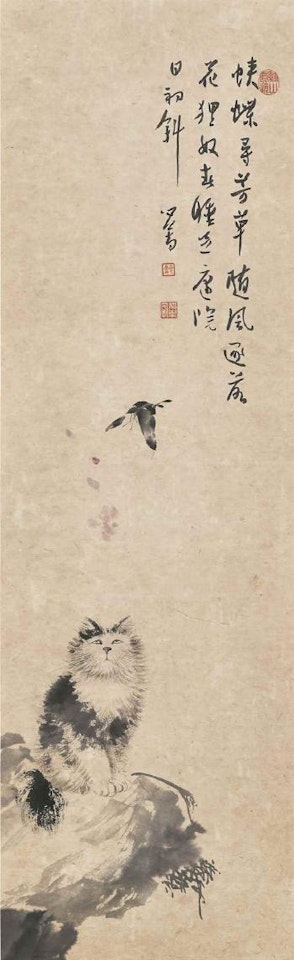 Cat and Butterfly by Pu Ru