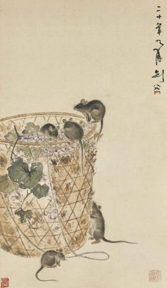 Rats and Grapes by Gao Jianfu