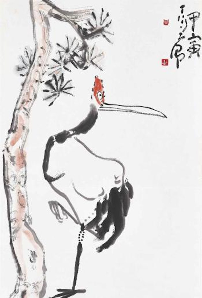 Crane and Pine by Ding Yanyong