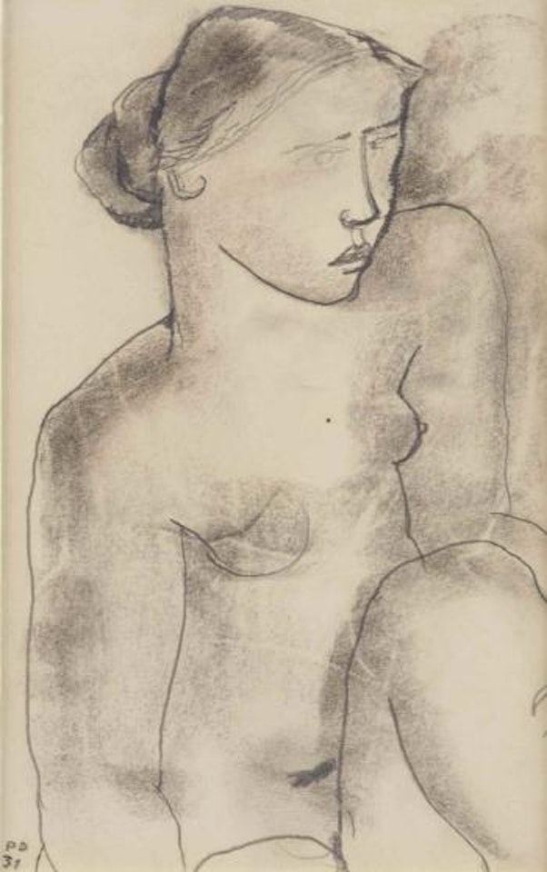 Seated nude by Paul Delvaux