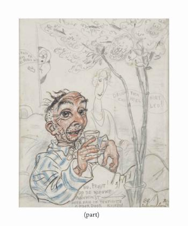 Caricature of the artist in the hospital by Leo Gestel