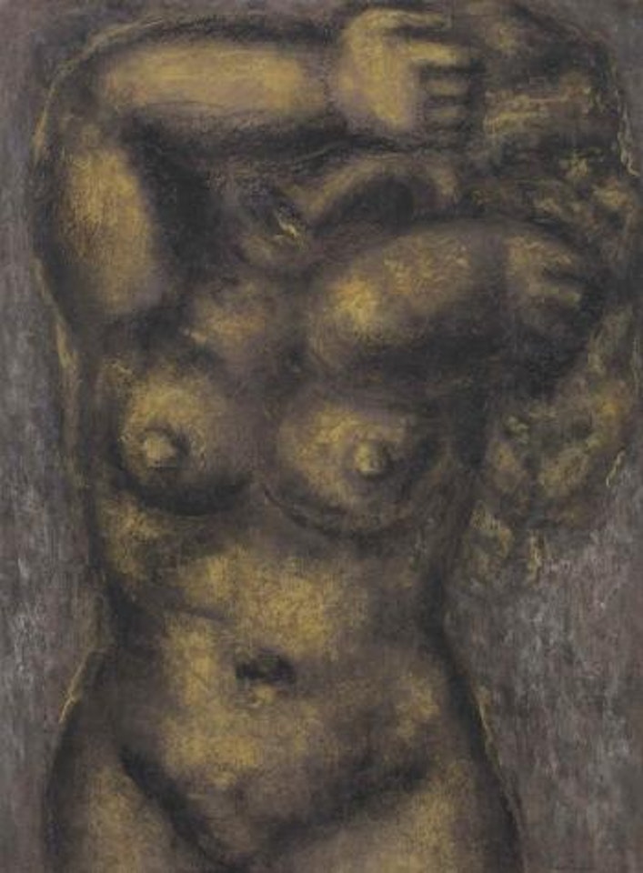 Standing nude with raised arm by Leo Gestel