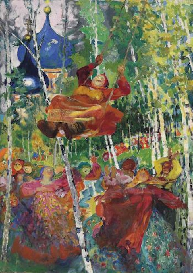 Baba on a swing by Filip Malyavin