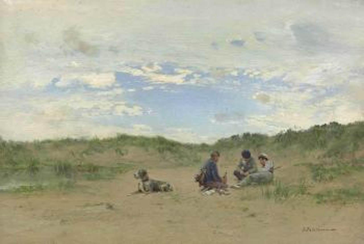 Amateurs de chasse dans les dunes by Ivan Pavlovitch Pochitonov