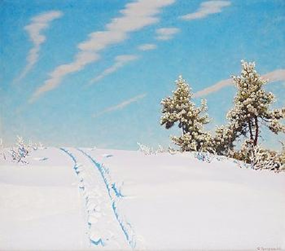 Skidspåret by Gustaf Fjaestad