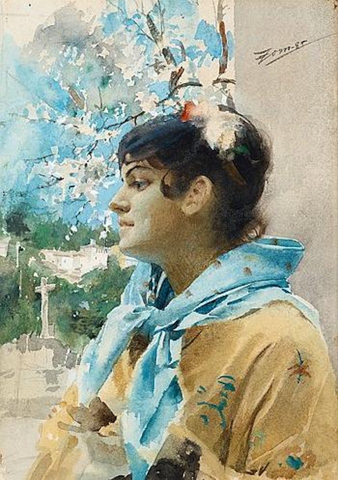 Spanjorska i profil (I) (Spanish girl in profile [I] ) by Anders Zorn