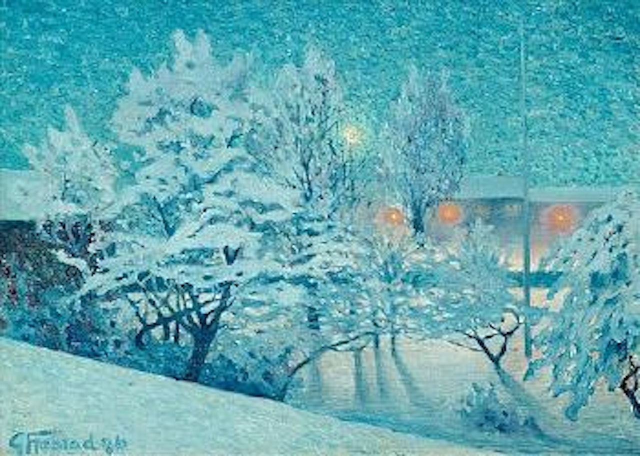 Winter landscape by Gustaf Fjaestad