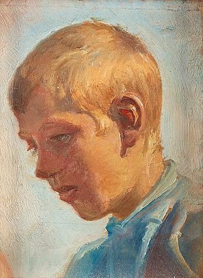 Study for 'Drenge rider heste til vands' by Michael Ancher