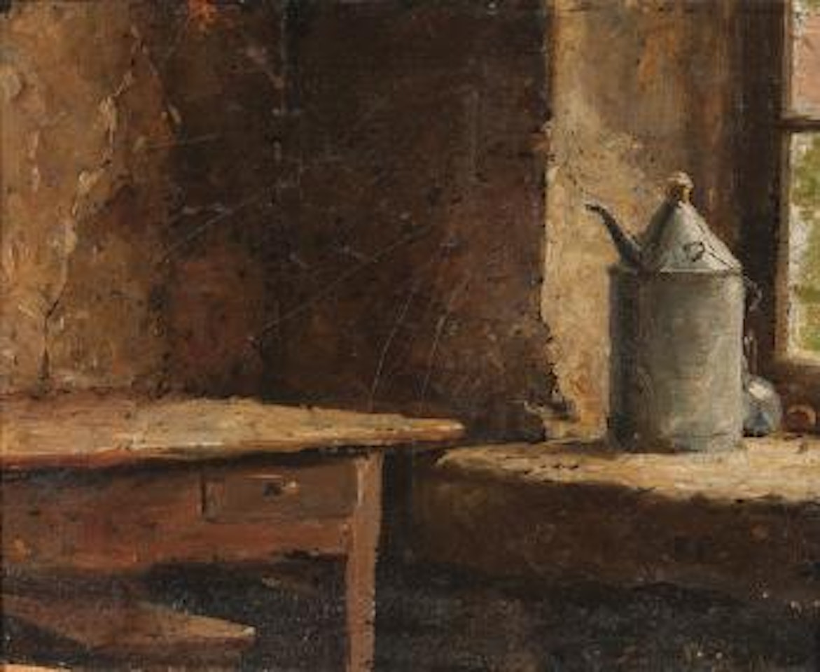 Stubenecke mit Petrolkanne by Albert Anker