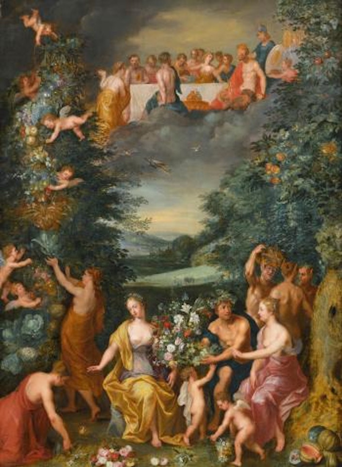 Homage to the Goddess Flora with a Feast of the Gods by Hendrik van Balen by Jan Brueghel the Younger