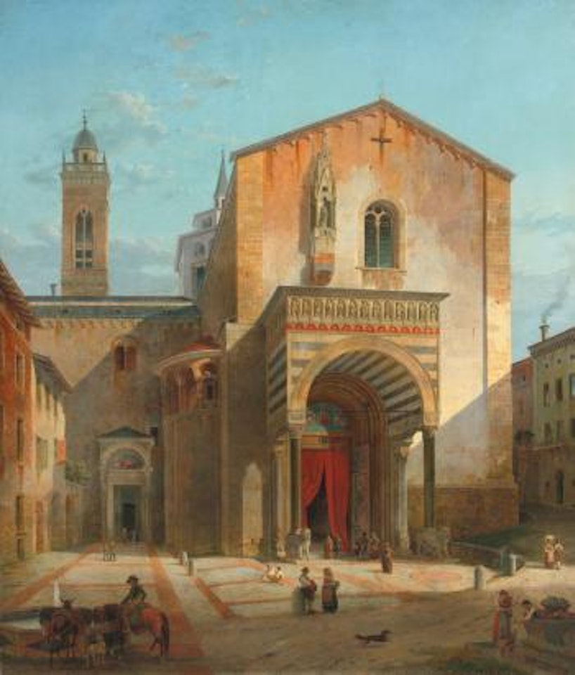 Bergamo, The south entrance of the Church of Santa Maria Maggiore by Leo von Klenze
