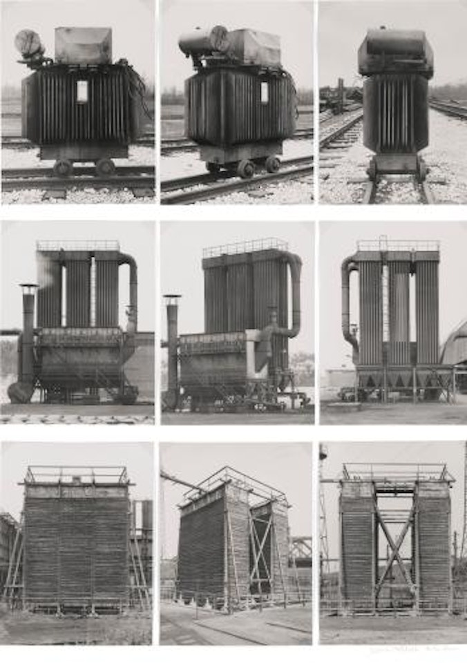 Studies of industrial forms by Bernd & Hilla Becher