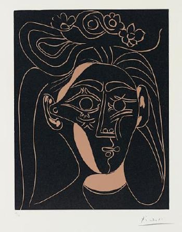 Femme au chapeau Ã  fleurs (Woman with Flower Hat) by Pablo Picasso