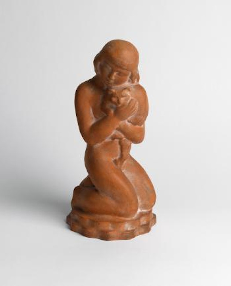 Kneeling Girl with Two Cats by William Zorach