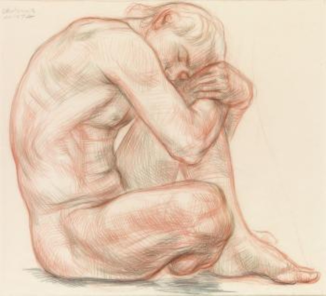Seated Male Nude (Nm 187a, Preliminary Study for Nm 187a) by Paul Cadmus