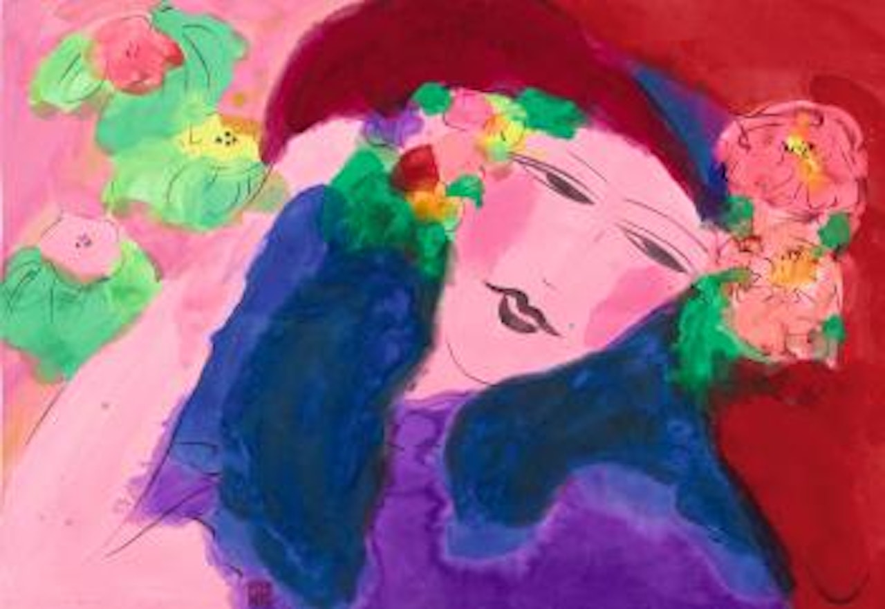 Woman with A Hat by Walasse Ting