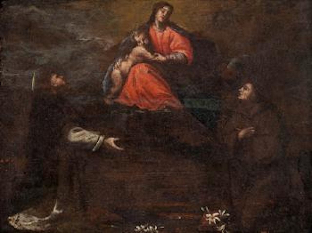 Madonna col Bambino e Santi by Simone Pignoni