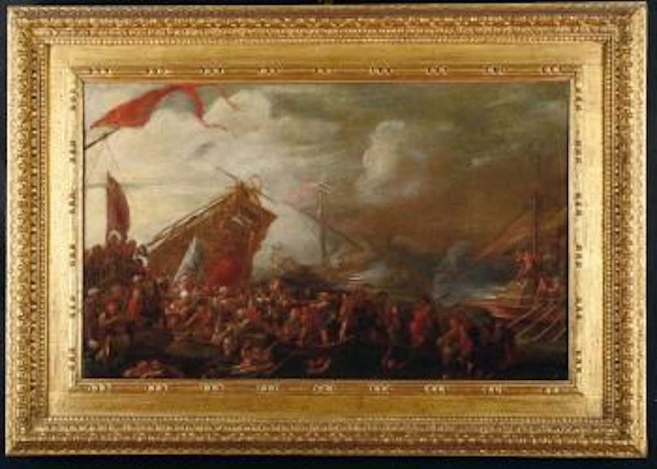 Combattimento navale tra Cristiani e Musulmani by Cornelis de Wael