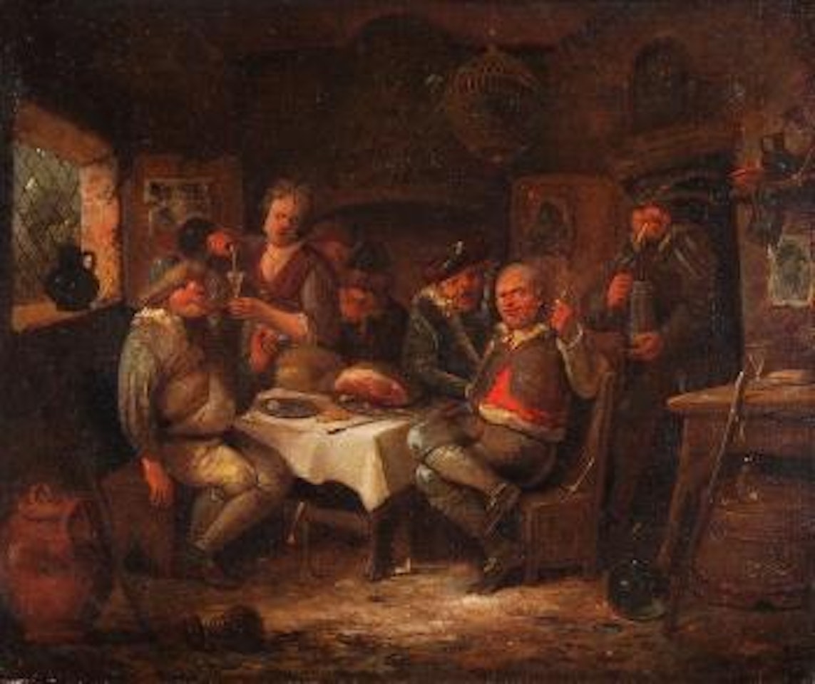 Interieur einer Schenke mit zechenden Bauern by Egbert van Heemskerk III