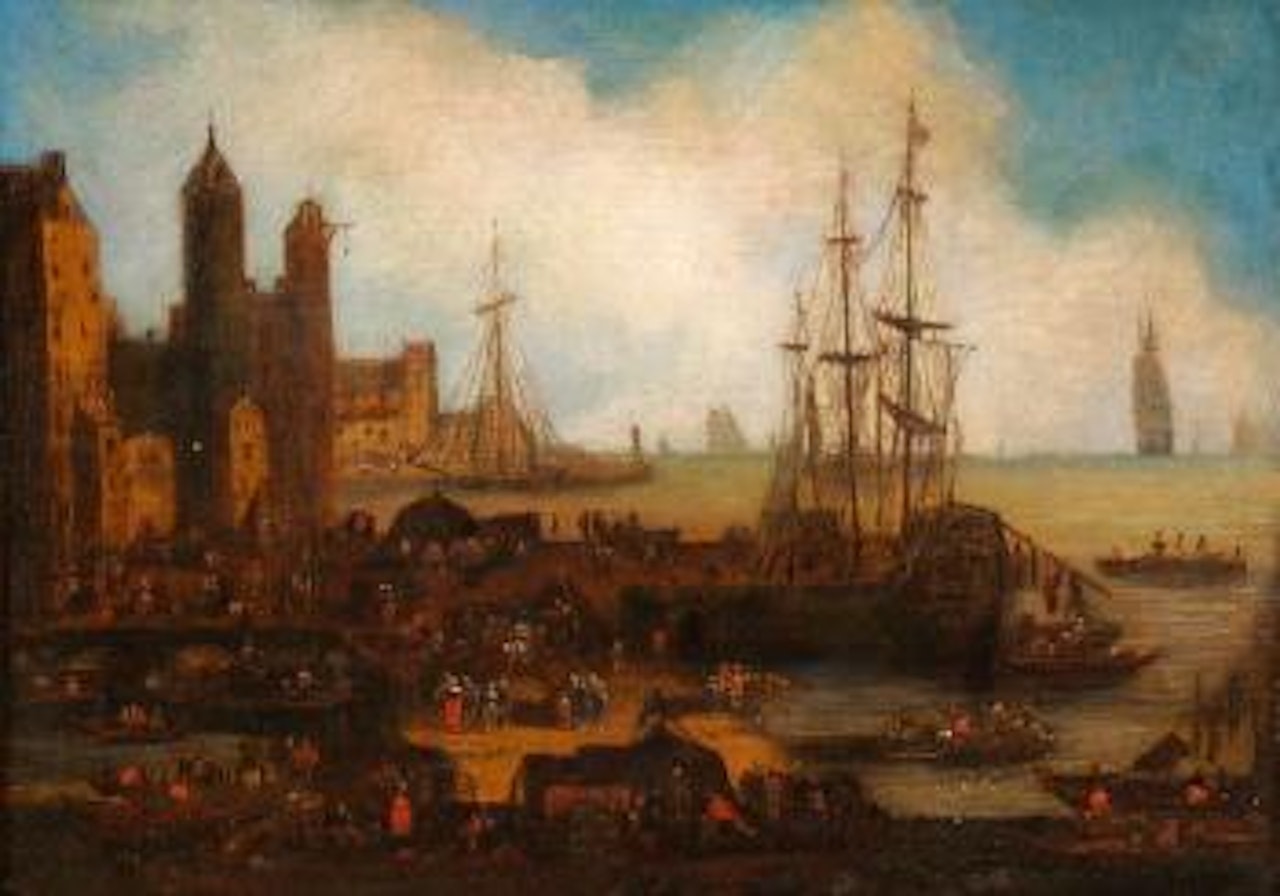 Hafenansicht am Mittelmeer by Karel Beschey