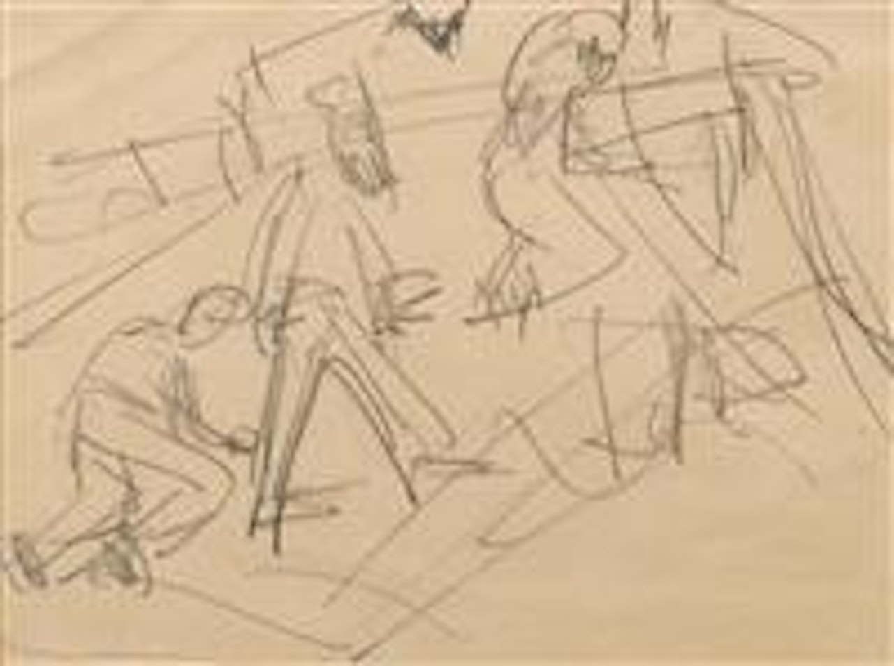 Gruppe Von Strassenarbeitern by Ernst Ludwig Kirchner