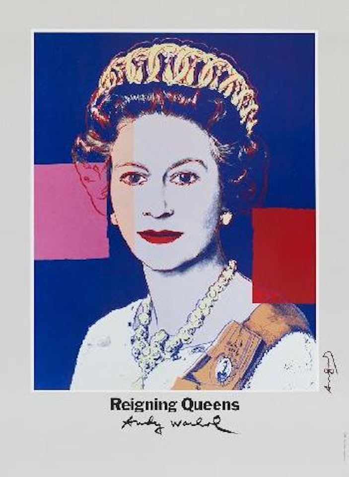 Reigning queens: Queen Elisabeth II, Plakat Art Expo Dänemark by Andy Warhol