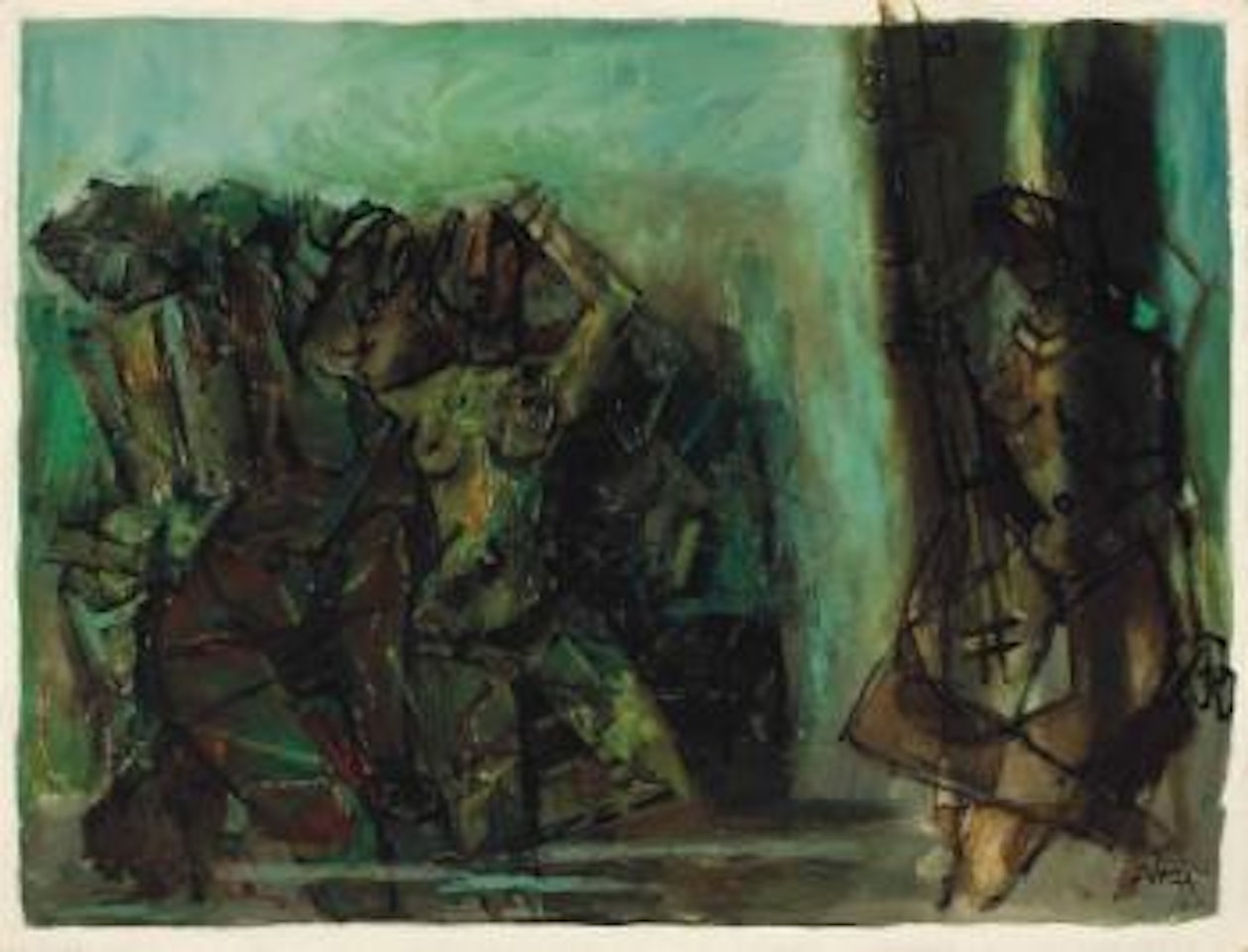 Untitled (Dancers and Musician) by M.F. Husain