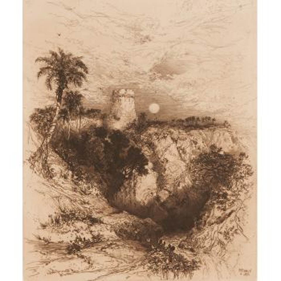 A tower of Cortes, Mexico by Thomas Moran