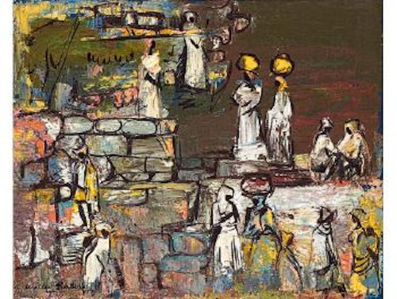 Women fetching water by Walter Battiss