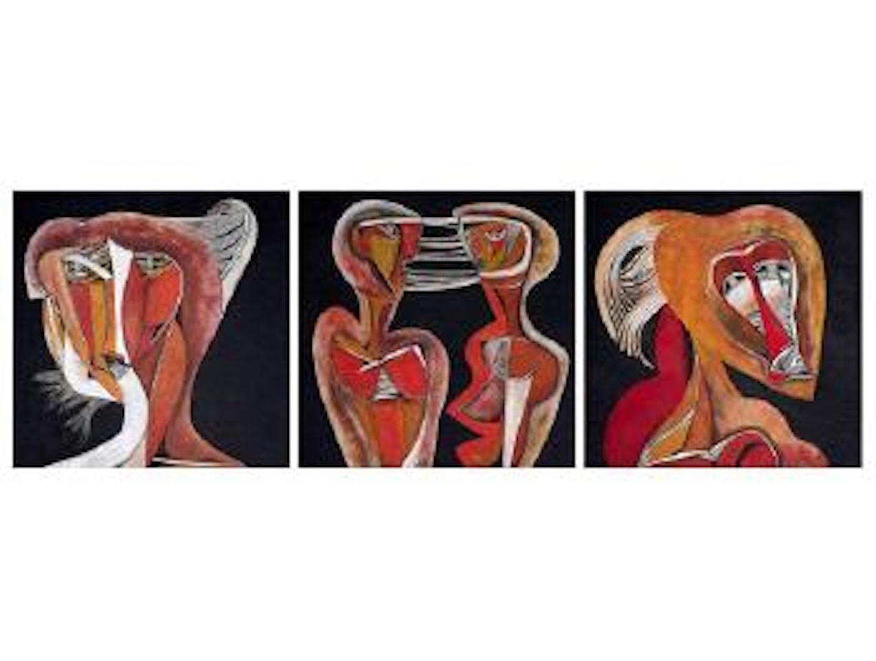 Four heads by Cecil Skotnes