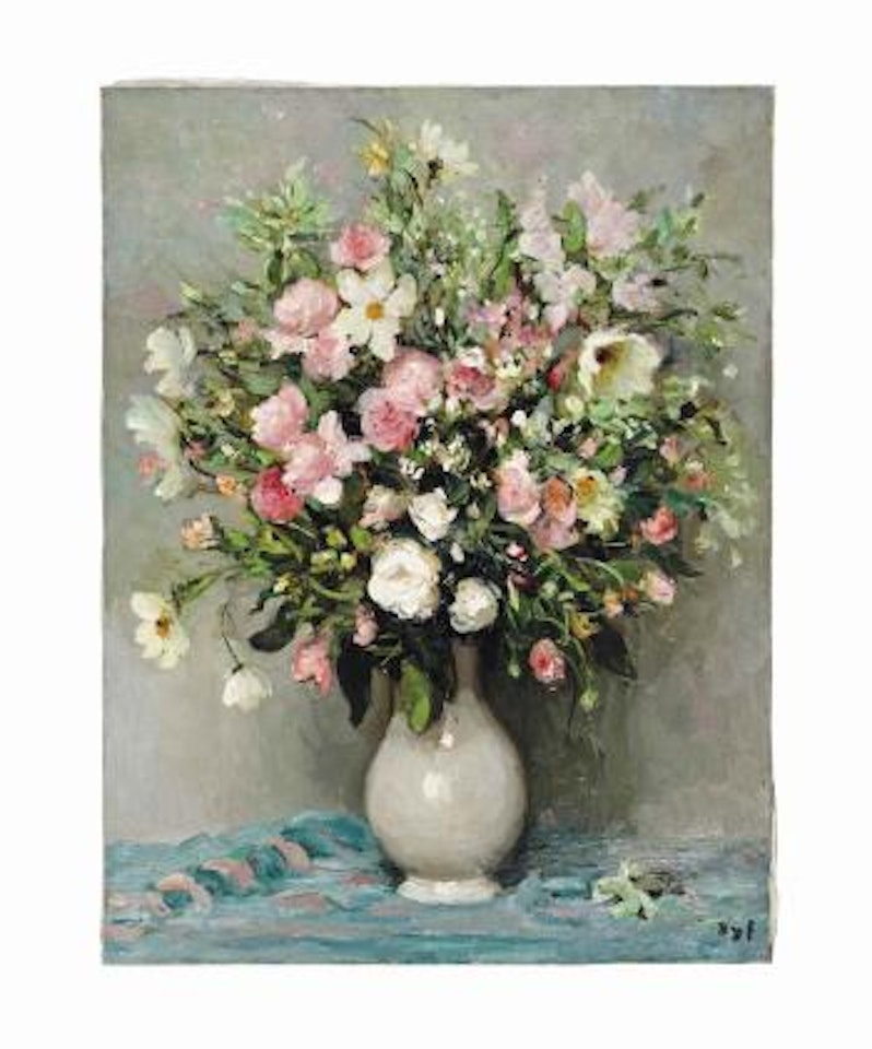 Roses et cosmos by Marcel Dyf
